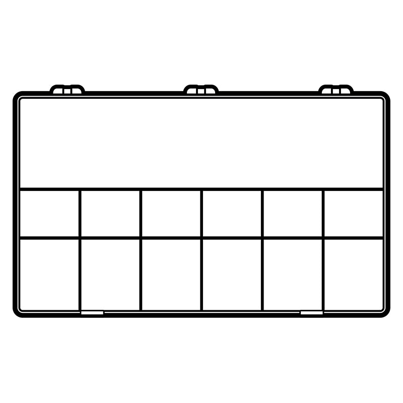 6668CB (A623) A-Series 13 compartment box from above  view