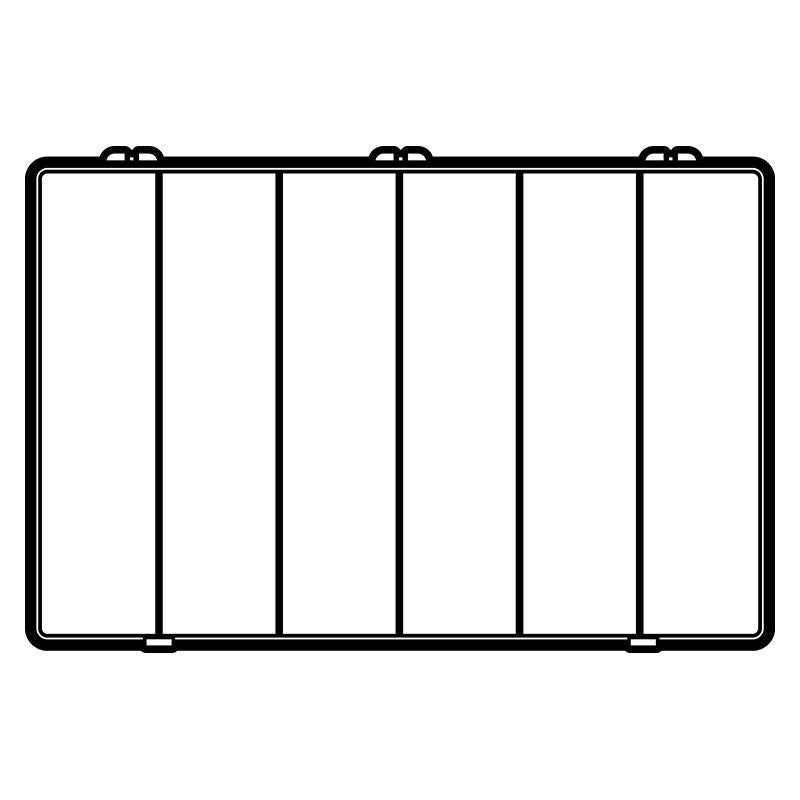 6674CB (A806) A-Series 6 compartment box from above view