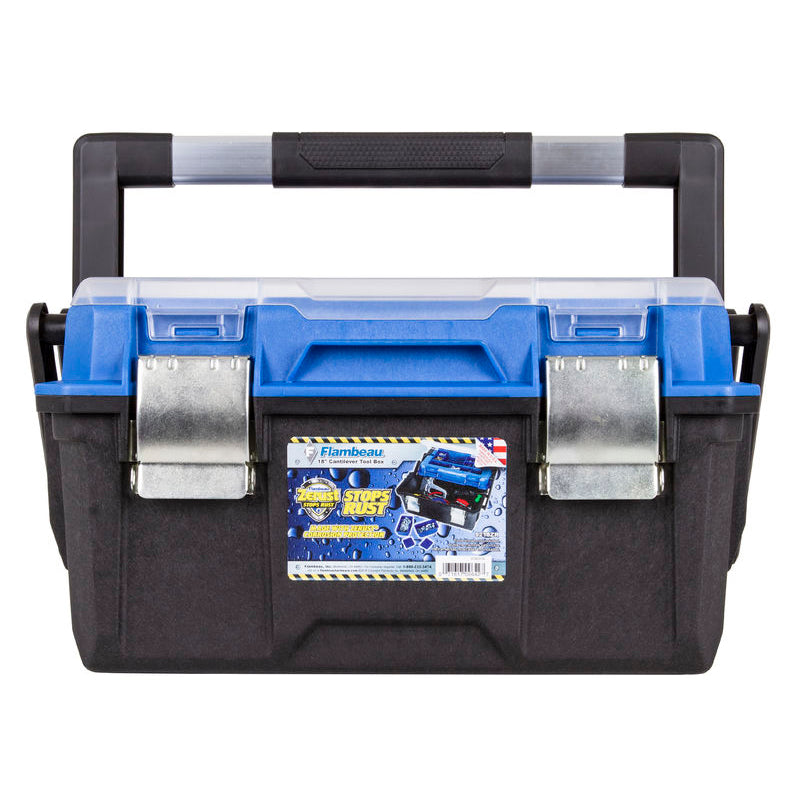 9218ZR Zerust Cantilever Tray Toolbox - front view with handle up