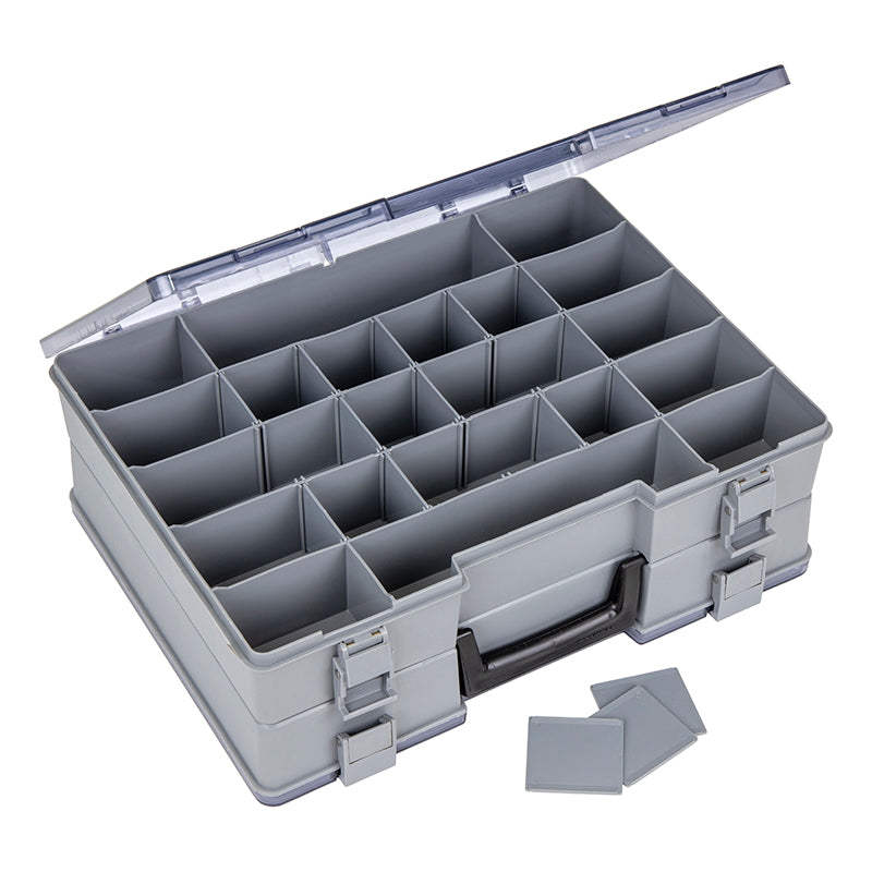 6773AB (725-2) Double-sided Small Industrial Satchel Compartment Case shown open with divided side up