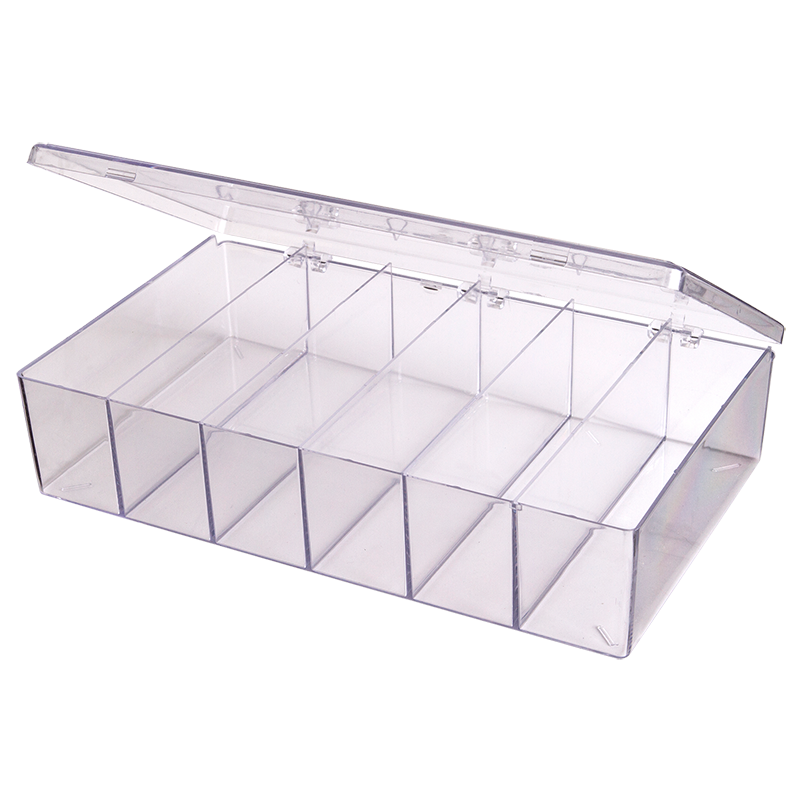 A-Series 6658DB (A606D) Crystal Clear 6 Compartment Box