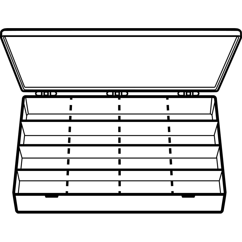M-Series 6713TF (M616R) Opaque Safety Yellow 4 Compartment Box