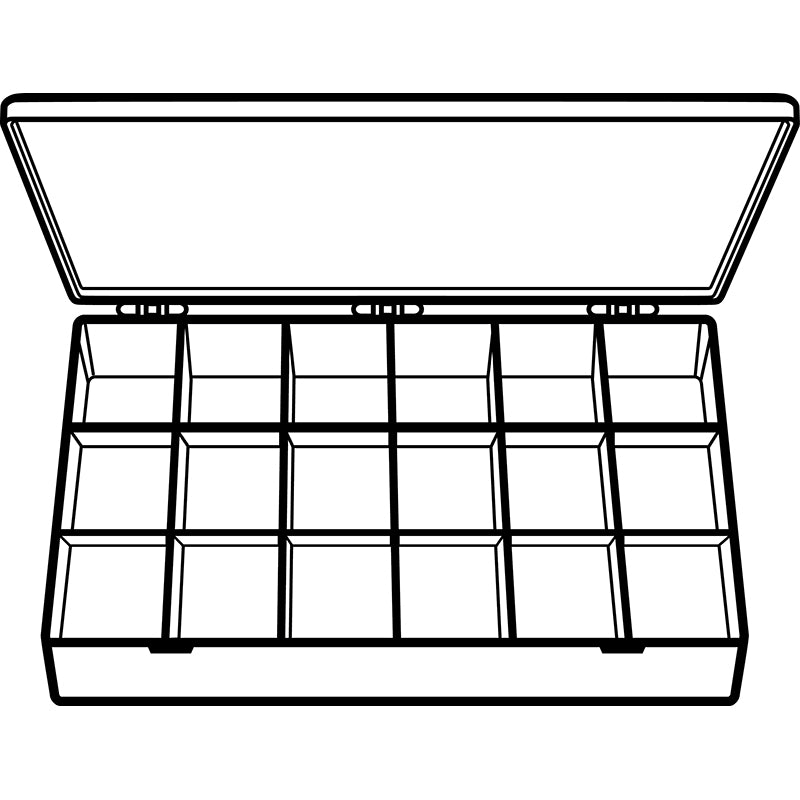 Compartment Db Box M-Series 6714DB (M618D) Opaque Safety Yellow 18 Compartment Box
